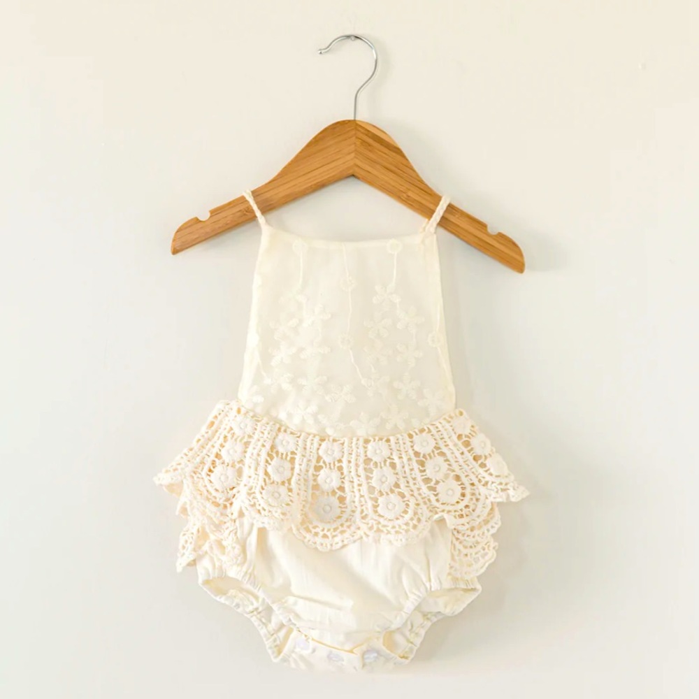 Reverie threads baby girl outfit (3-6 months) Crochet Boho Romper